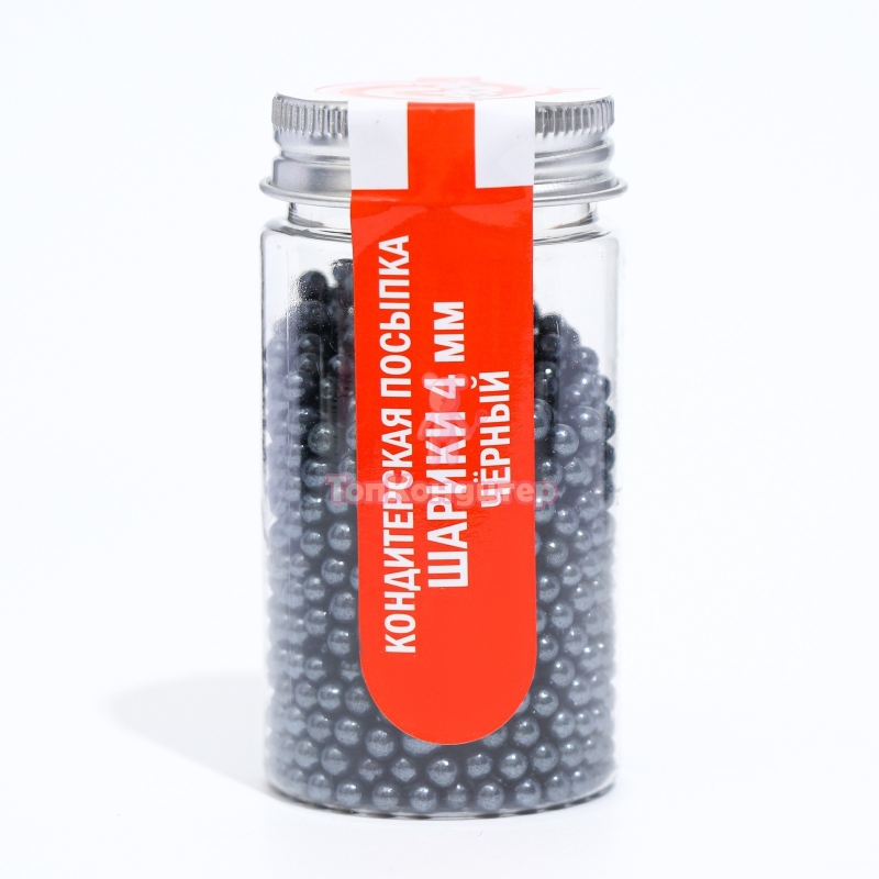 Кондитерская посыпка шарики 4 мм чёрный 50 гр