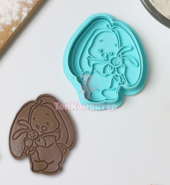 Вырубка для печенья «Зайка в пижаме»