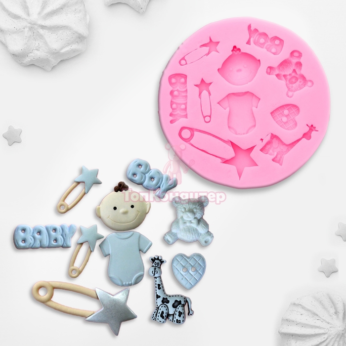 Молд силиконовый 8х1 см "Для новорожденного"