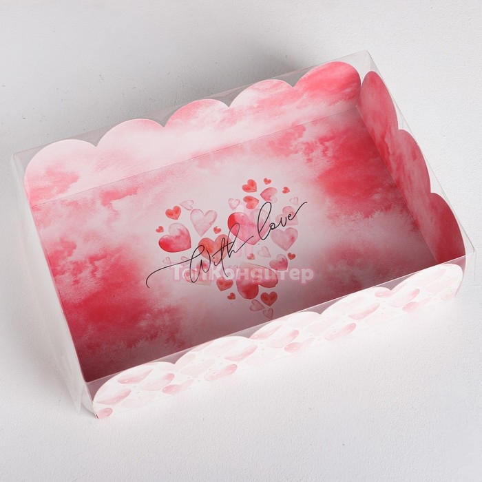 Коробка для пирожных 30 см*20 см*8 см "Для любимых"