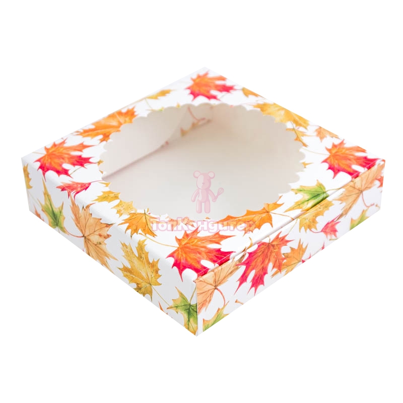Коробка для пряников 12 см*12 см*3 см "Кленовый лист"