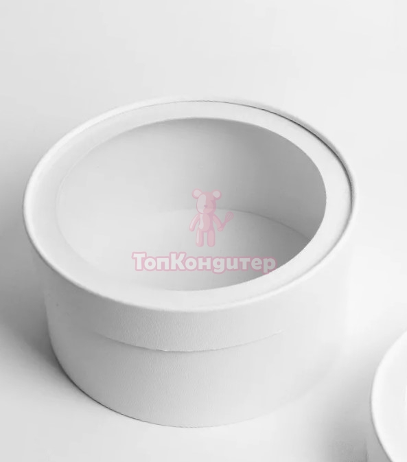 Коробка для зефира 16 см*7,5 см круглая, белая
