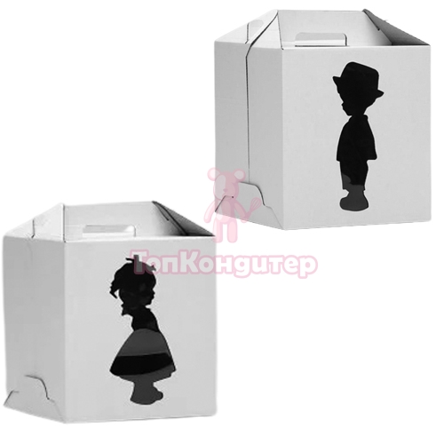 Коробка для торта 24 см*24 см*26 см мальчик-девочка