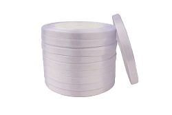 Лента атласная 0,6 см Белый 23 м