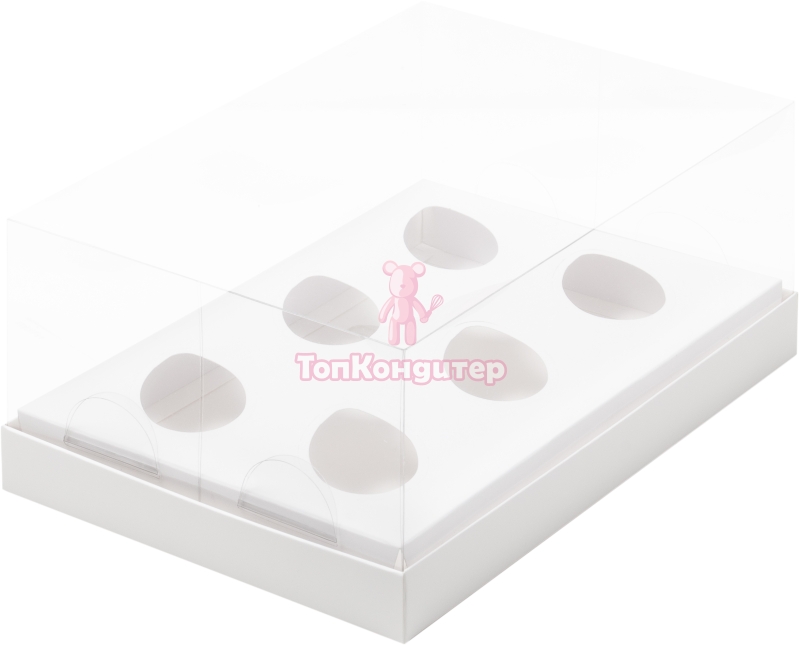 Коробка под 6 шоколадных яиц 23,5 см*16 см*10 см белая