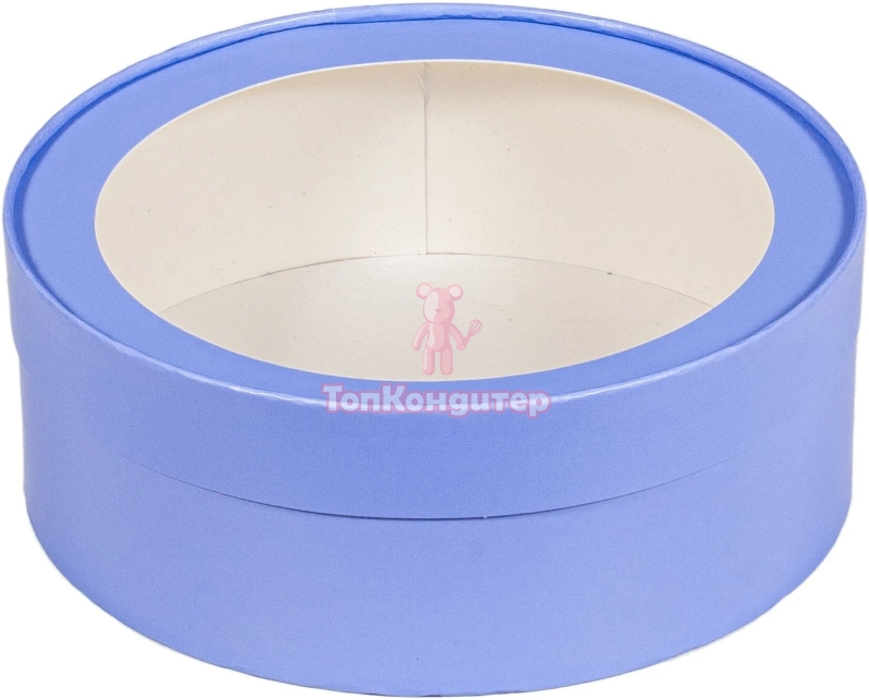 Коробка для зефира 20 см*7 см круглая, лавандовая