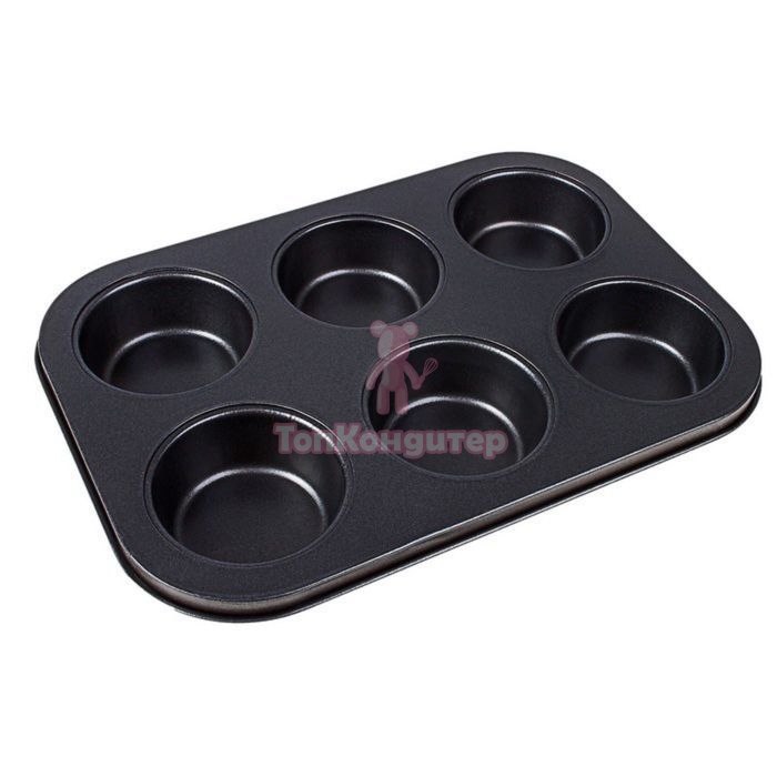 Форма для выпечки "Жаклин. Круг", антипригарное покрытие, 6 ячеек d=6 см