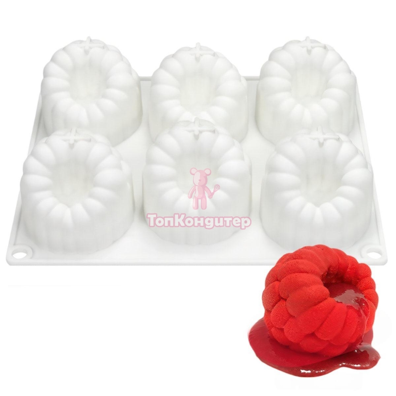 Форма для муссовых десертов "Малина 6 в 1" 20 см*16,8 см*5 см