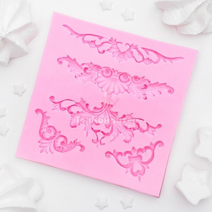 Молд силиконовый 10,5×10,5 см "Вензеля, лепнина"