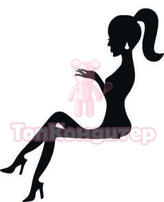 Топпер "Девушка, волосы хвост", 36001122-ч 11*13 см