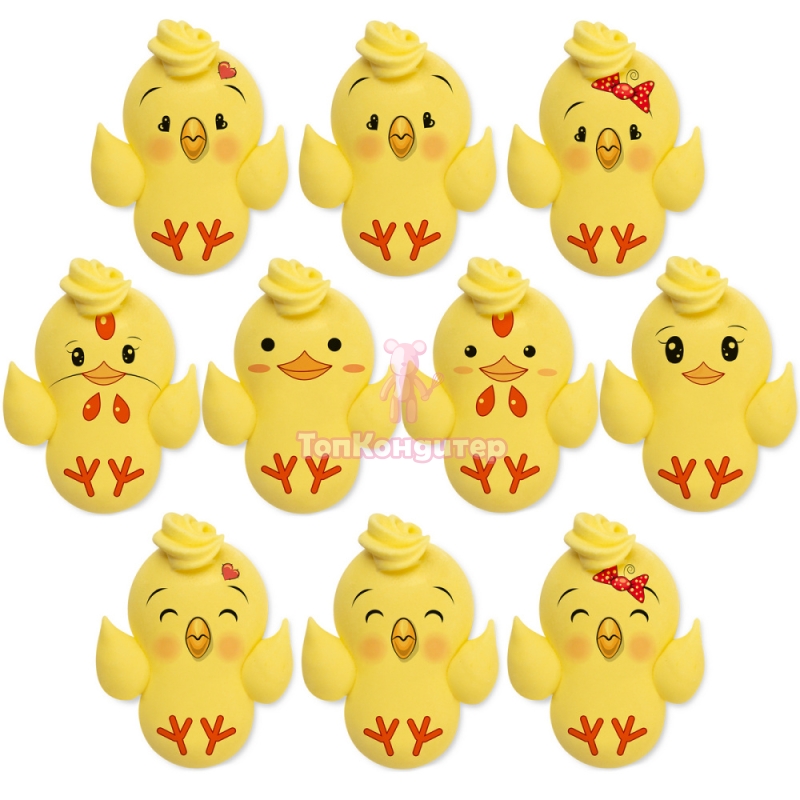 Сахарный медальон "Цыпленок цыпа" 3,5 см*2,5 см 1 шт