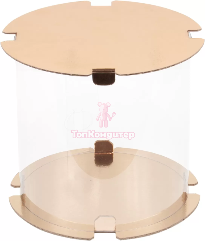 Коробка для торта "Тубус" 16 см*16 см золото