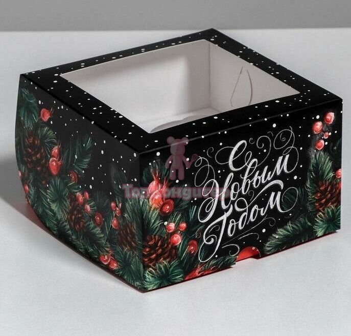 Коробка на капкейка "С Новым Годом!"