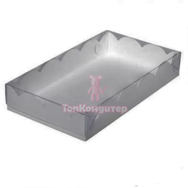 Коробка для пряников 22 см*15 см*3,5 см  белая с прозрачной крышкой