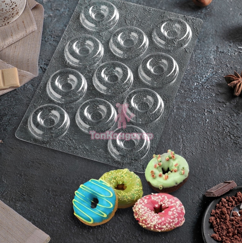 Форма для шоколада «Пончик», пластик 27×18 см